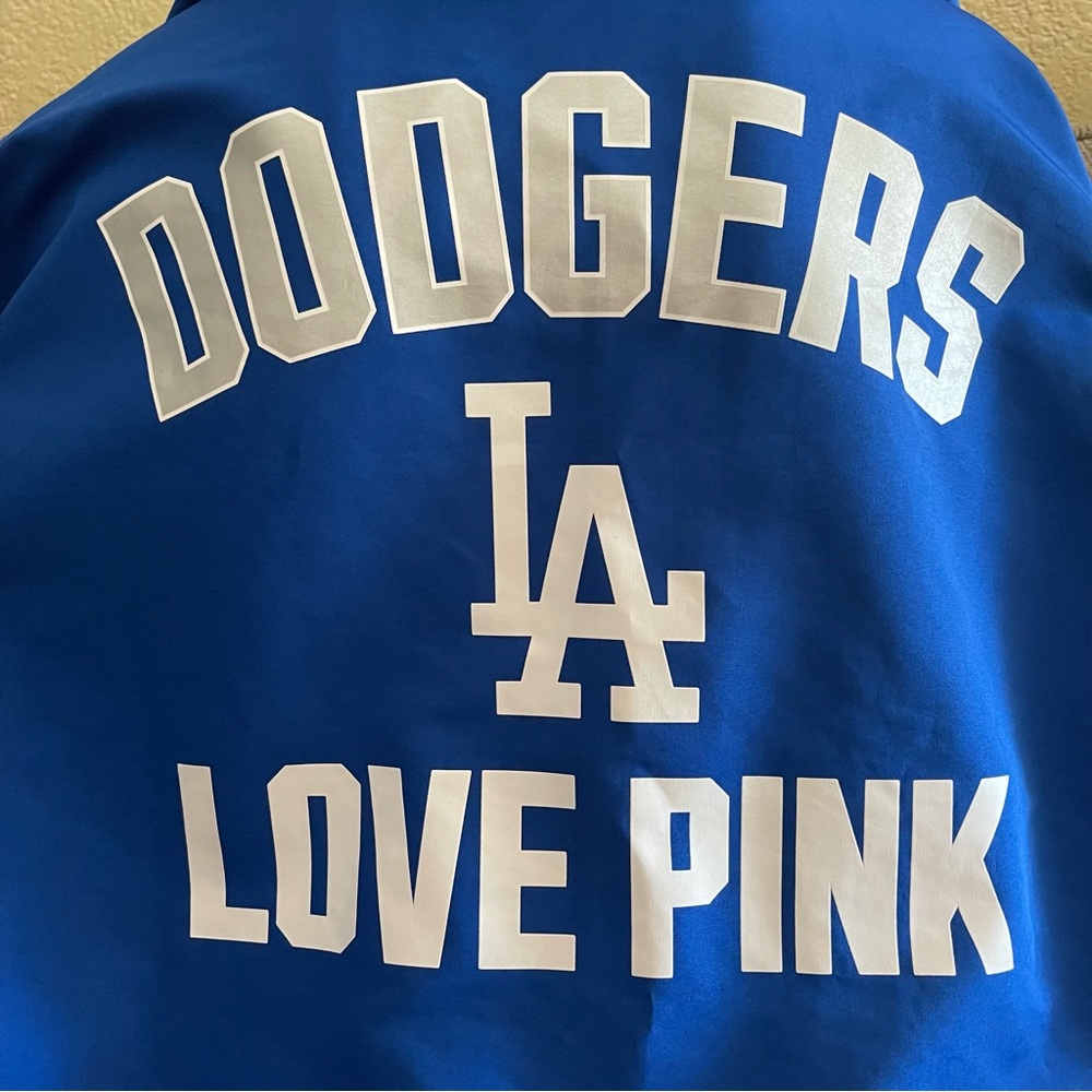 ❌SOLD ON e🅱️ay VS PINK MLB LA Dodgers Half Zip Windbreaker - Large - Picture 5 of 5